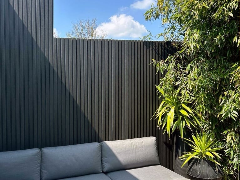Cladco Slatted Cladding Charcoal Wall