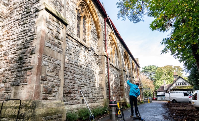 Gutter Cleaning a Church - The Gutter and Cladding Company