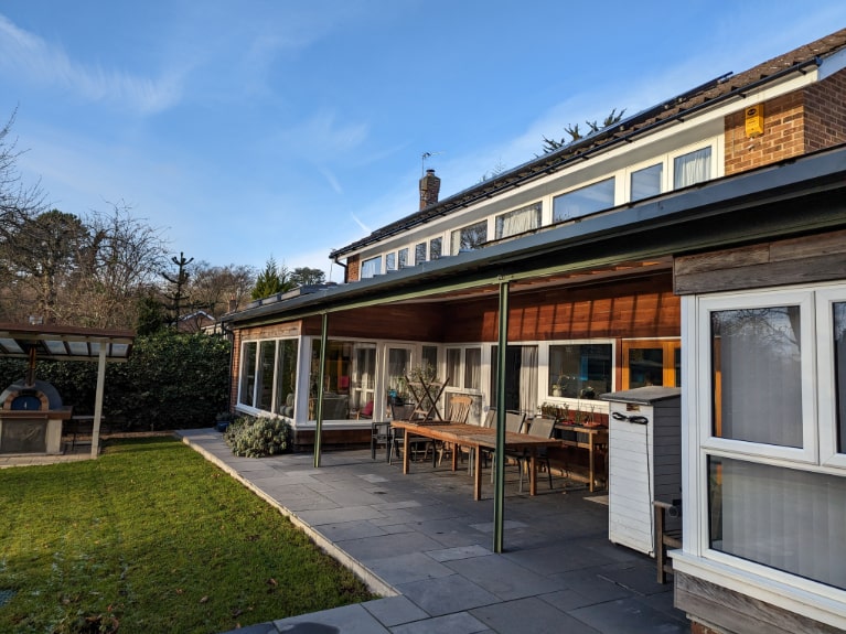 Anthracite Aluminium Box Gutter on House