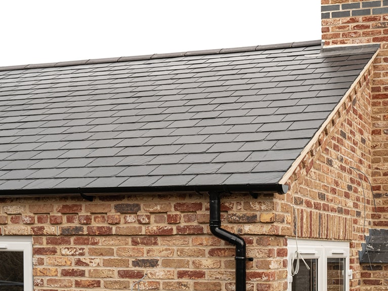 Black uPVC Gutters on a Rural House