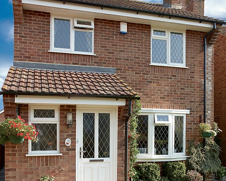 white windows on house